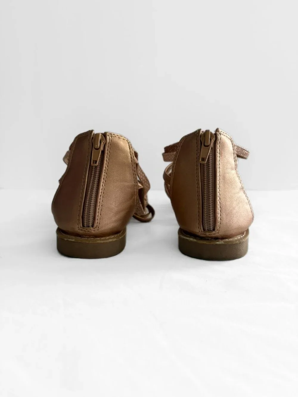 Girls Gladiator Sandals | Rose Gold Metallic | Strappy Sandals size 3